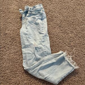 Art Class Faded Blue Kids Jeans with Frayed Hem